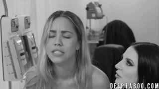 Sinful teen with small tits moans while banged at a clinic