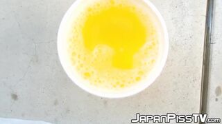 Kinky chick from Japan keeps track of how much she can pee