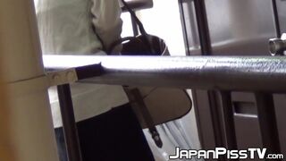 Japanese babes filmed peeing all around town