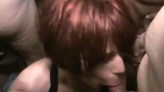 BUKKAKE FESTIVAL - Horny Pixiee Little and Porscher Wells big cock sucking orgy