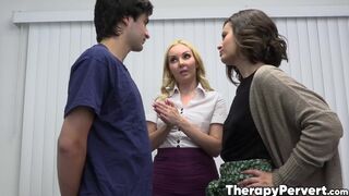 Stepsiblings Dharma Jones and Elias Cash have a threesome with MILF therapist Aaliyah Love