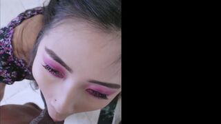 Lovely teenage cutie Eva Yi rides a BBC like a professional