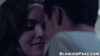Naughty Freya Parker makes her intruder eat out her bushy pussy