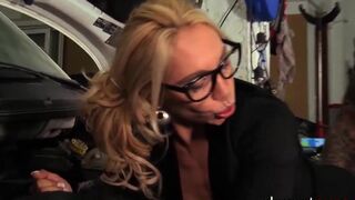 ELEGANT EURO - Adorable Euro MILF fucks two mechanics in rough threesome