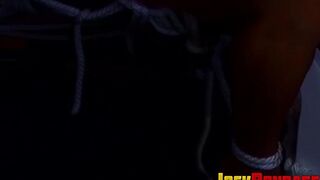 JOCK BONDAGE - Tattooed man in uniform is bound and cant release himself