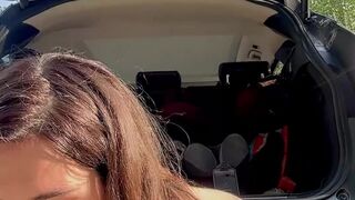 Fucked by a car hitch near strangers – I squirted hard in public again